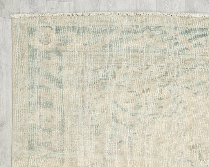 Beige Turkish Oushak Rug 6' 2" x 9' Hand-Knotted | No. VR81752