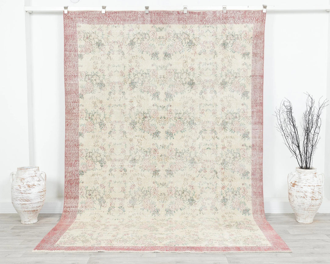 Multicolor Turkish Oushak Rug 9' 8" x 6' 7" Hand-Knotted | No. VR81987