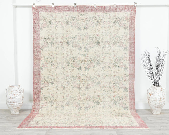 Multicolor Turkish Oushak Rug 9' 8" x 6' 7" Hand-Knotted | No. VR81987
