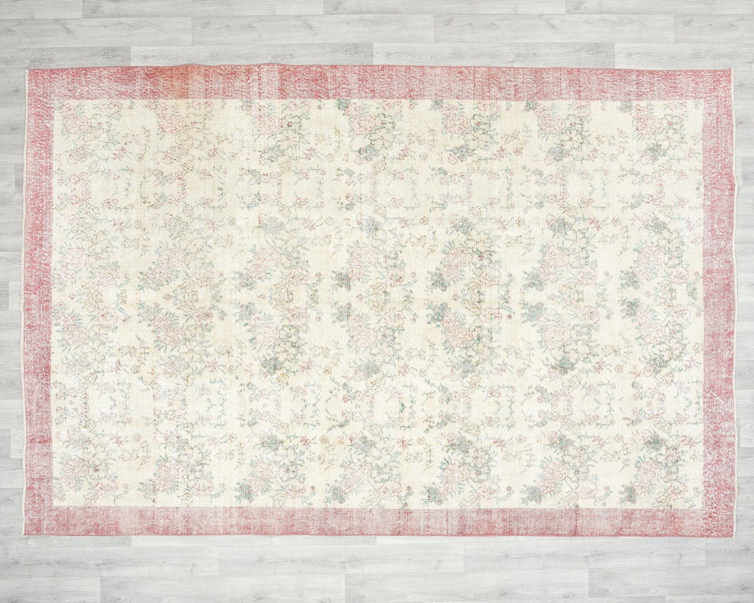 Multicolor Turkish Oushak Rug 9' 8" x 6' 7" Hand-Knotted | No. VR81987