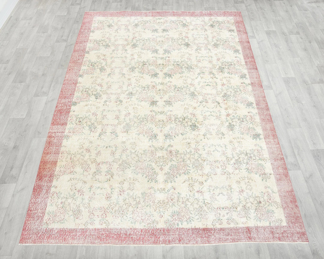 Multicolor Turkish Oushak Rug 9' 8" x 6' 7" Hand-Knotted | No. VR81987