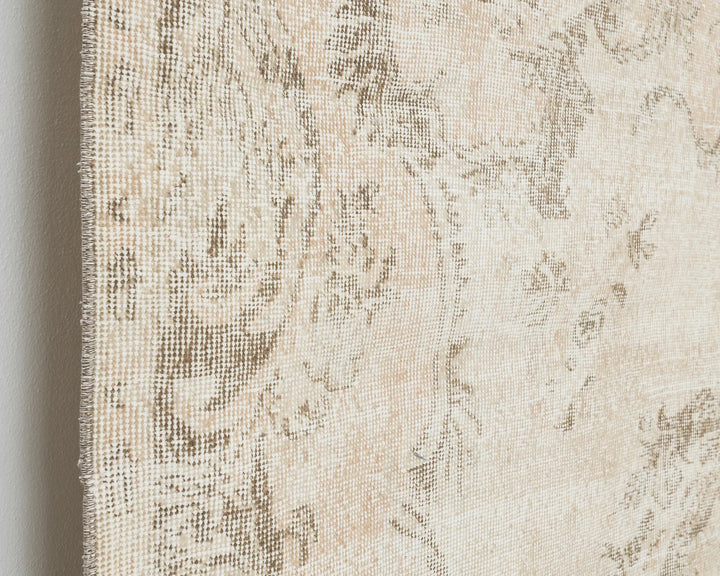 Beige Turkish Oushak Rug 6' 4" x 10' 2" Hand-Knotted | No. VR82012