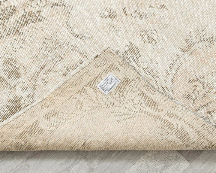 Beige Turkish Oushak Rug 6' 4" x 10' 2" Hand-Knotted | No. VR82012