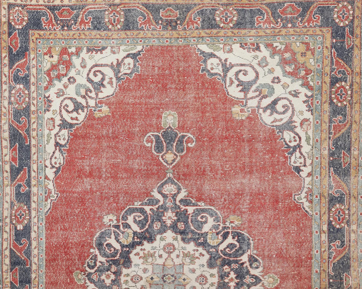 Red Turkish Oushak Rug 10'8" x 6'9" Hand-Knotted | No. VR82082
