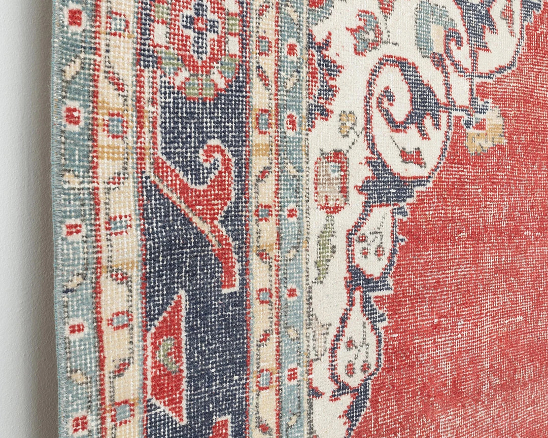 Red Turkish Oushak Rug 10'8" x 6'9" Hand-Knotted | No. VR82082