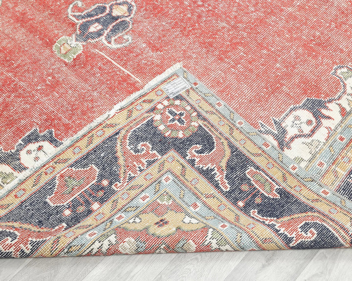 Red Turkish Oushak Rug 10'8" x 6'9" Hand-Knotted | No. VR82082