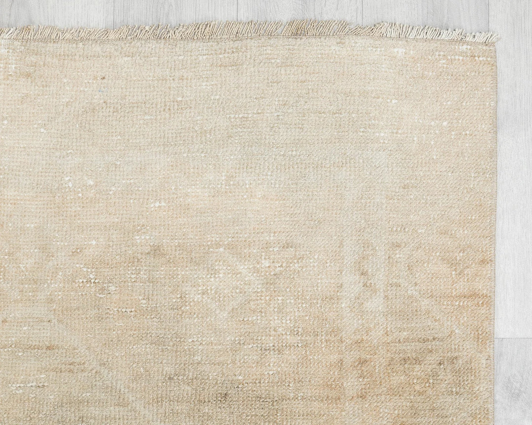 Beige Turkish Oushak Rug 3' x 10' 10" Hand-Knotted | No. VR82095