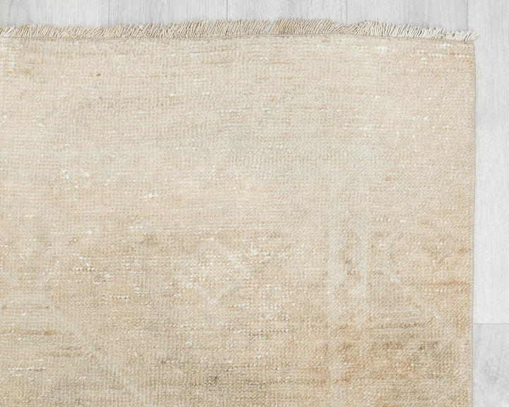 Beige Turkish Oushak Rug 3' x 10' 10" Hand-Knotted | No. VR82095