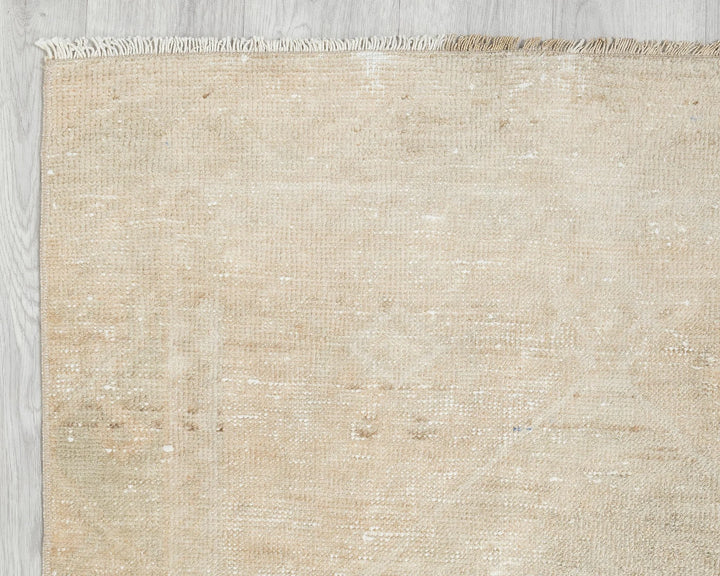 Beige Turkish Oushak Rug 3' x 10' 10" Hand-Knotted | No. VR82095