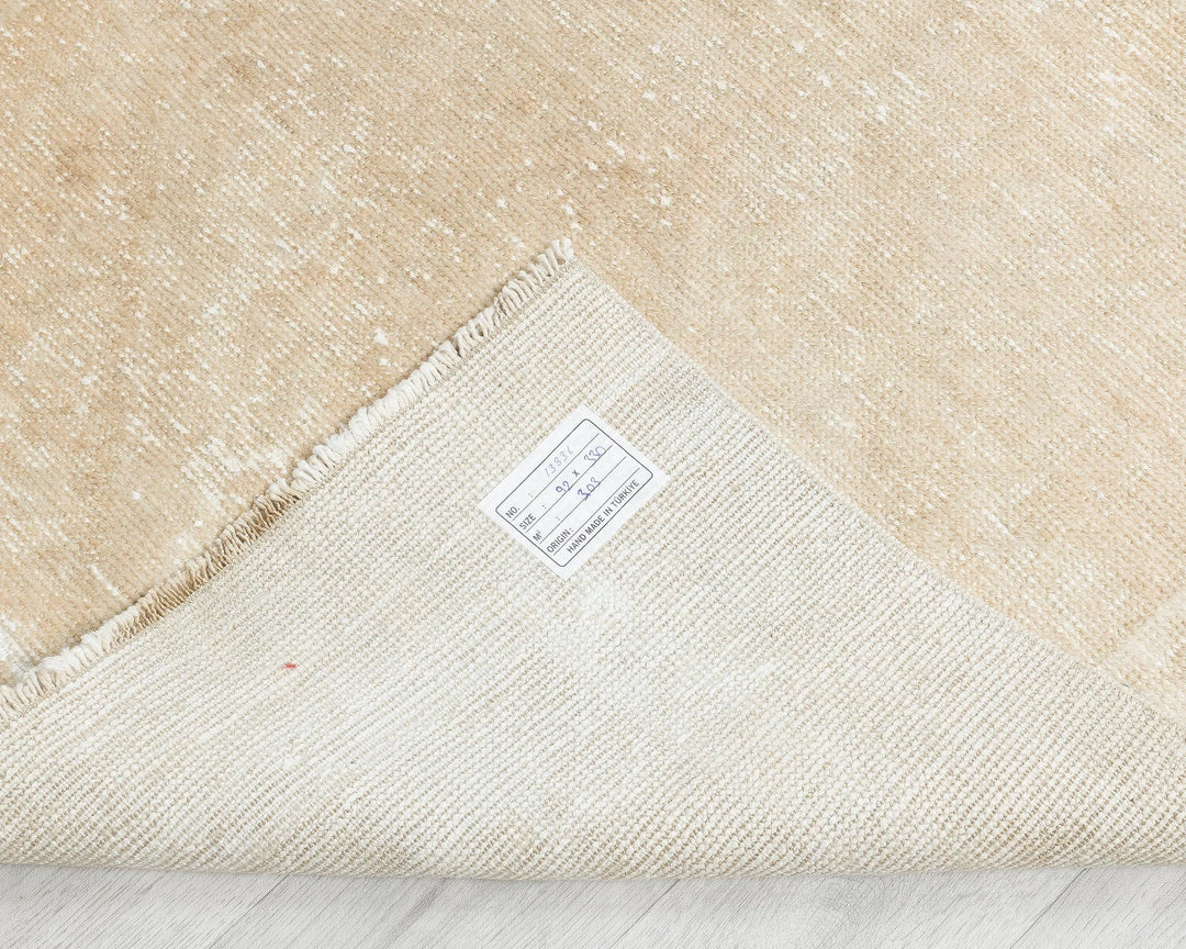 Beige Turkish Oushak Rug 3' x 10' 10" Hand-Knotted | No. VR82095
