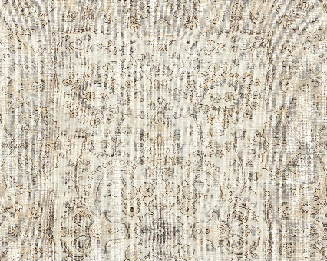 Beige Turkish Oushak Rug 5' 7" x 8' 8" Hand-Knotted view