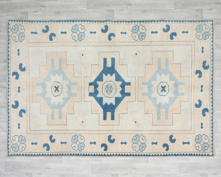 Multicolor Turkish Oushak Rug 5' 7" x 7' 10" Hand-Knotted view 9