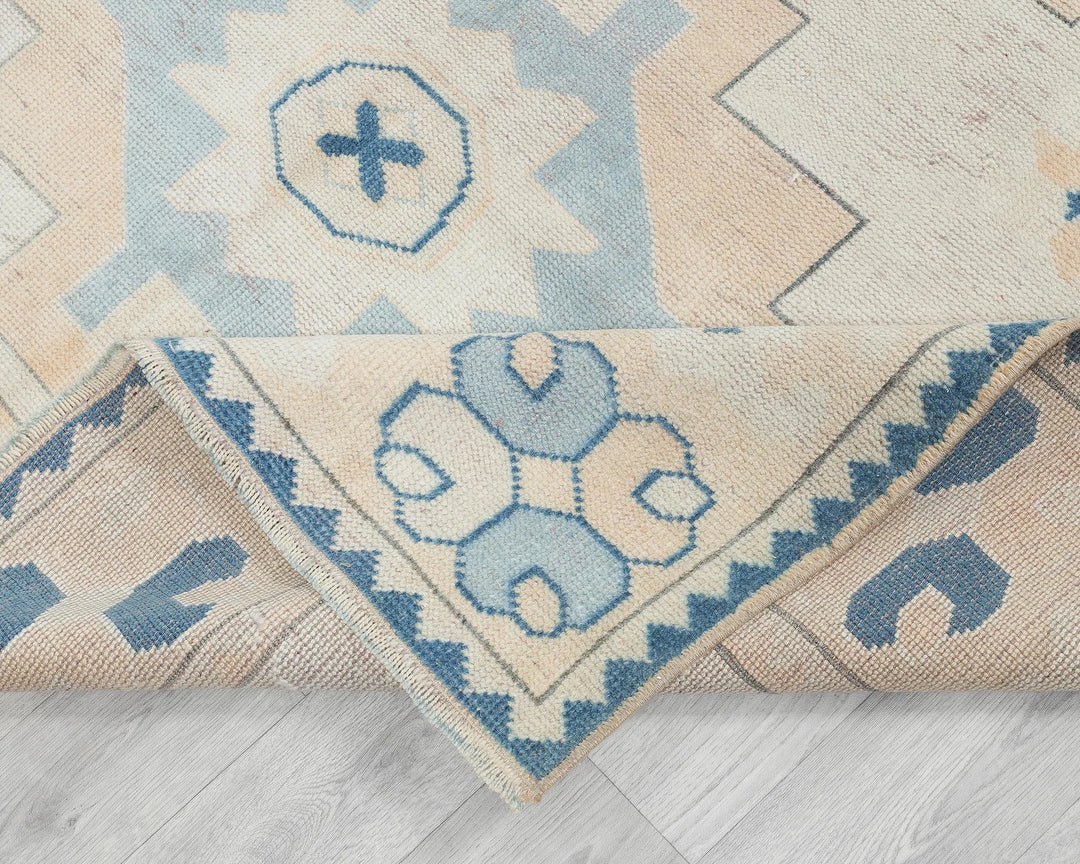 Multicolor Turkish Oushak Rug 5' 7" x 7' 10" Hand-Knotted field