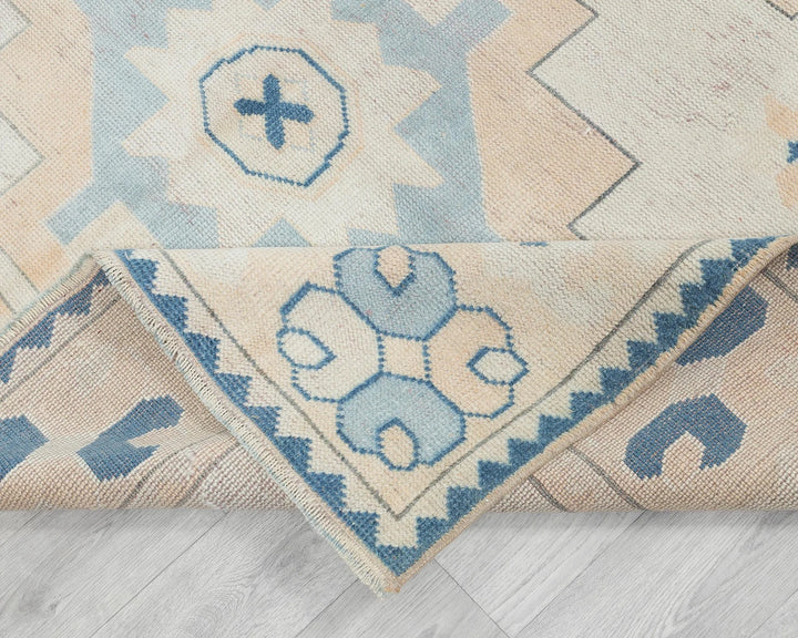 Multicolor Turkish Oushak Rug 5' 7" x 7' 10" Hand-Knotted field
