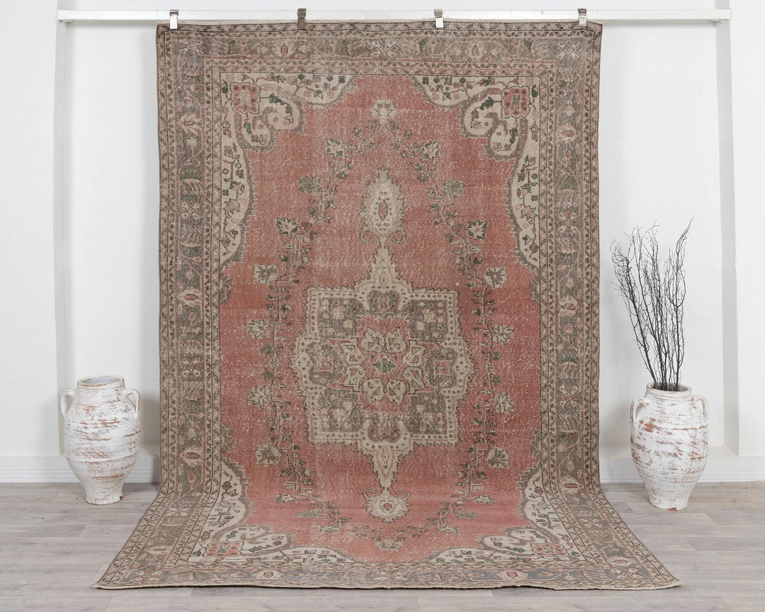 Multicolor Turkish Oushak Rug 9' 8" x 6' 5" Hand-Knotted | No. VR82322