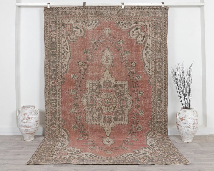 Multicolor Turkish Oushak Rug 9' 8" x 6' 5" Hand-Knotted | No. VR82322