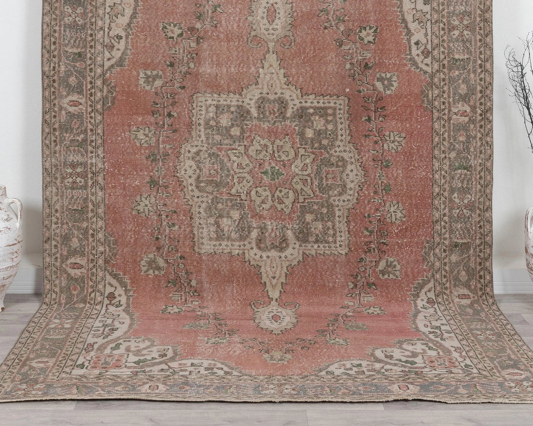 Multicolor Turkish Oushak Rug 9' 8" x 6' 5" Hand-Knotted | No. VR82322