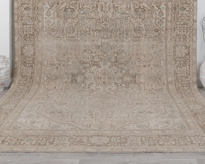 Beige Turkish Oushak Rug 9' 4" x 12' 4" Hand-Knotted | No. VR82341