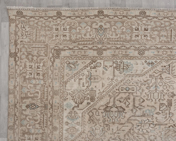 Beige Turkish Oushak Rug 9' 4" x 12' 4" Hand-Knotted | No. VR82341