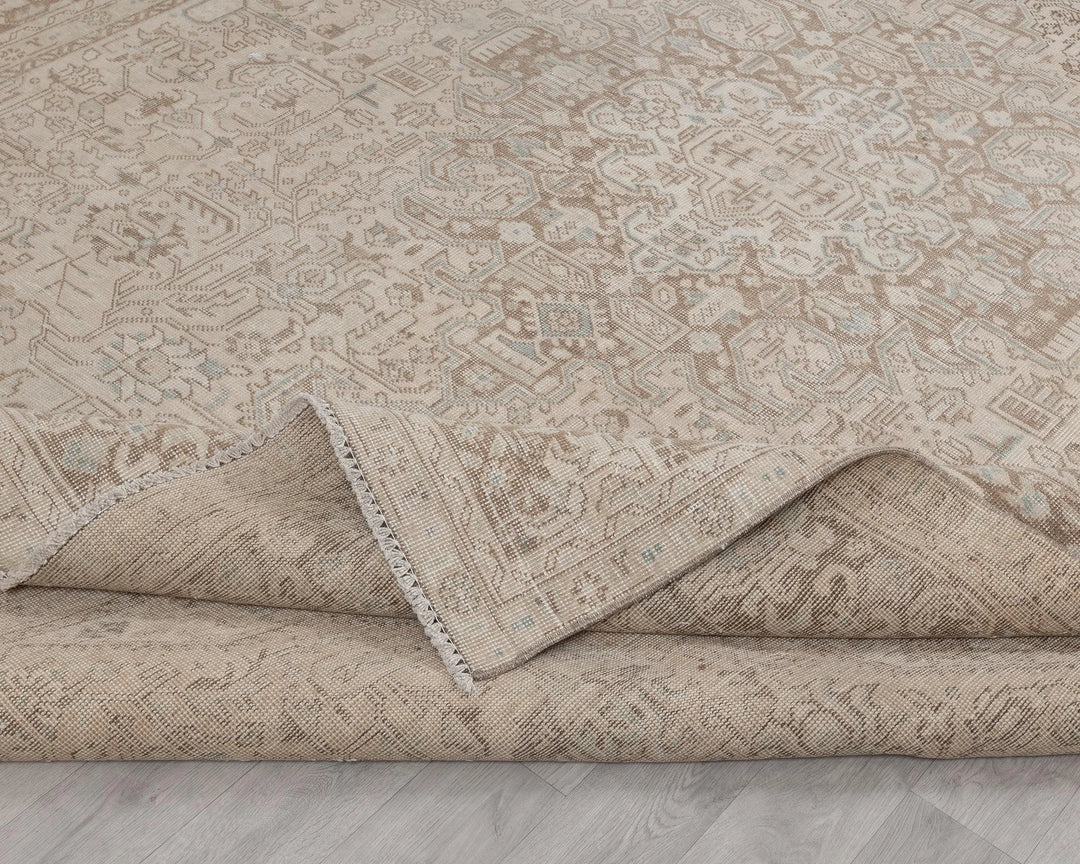 Beige Turkish Oushak Rug 9' 4" x 12' 4" Hand-Knotted | No. VR82341
