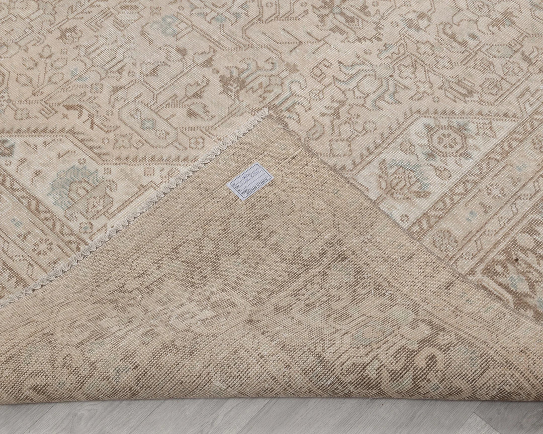 Beige Turkish Oushak Rug 9' 4" x 12' 4" Hand-Knotted | No. VR82341