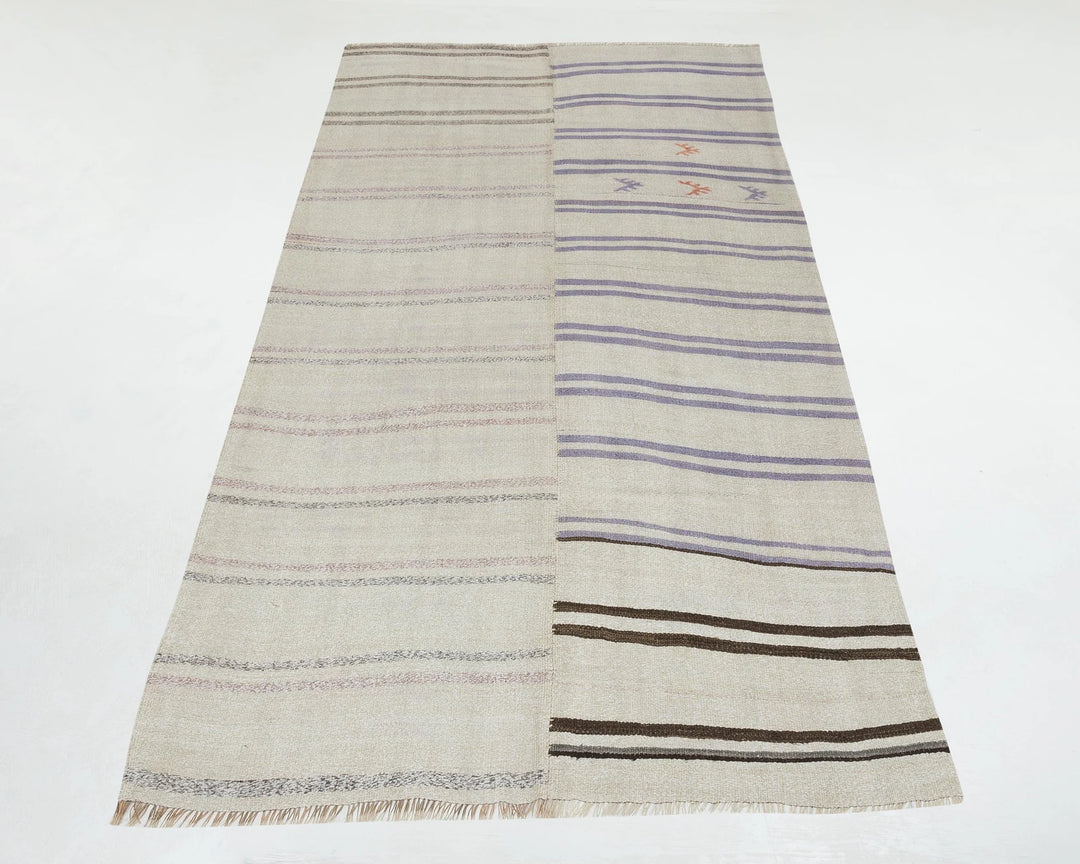 Multicolor Turkish Kilim Rug 4' 9" x 8' 5" Flat-Weave | No. VR82452