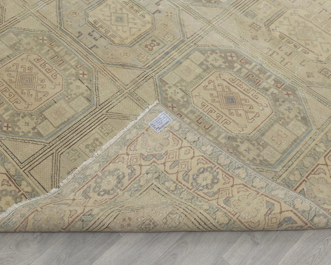 Blue Turkish Oushak Rug 8' x 12' Hand-Knotted field
