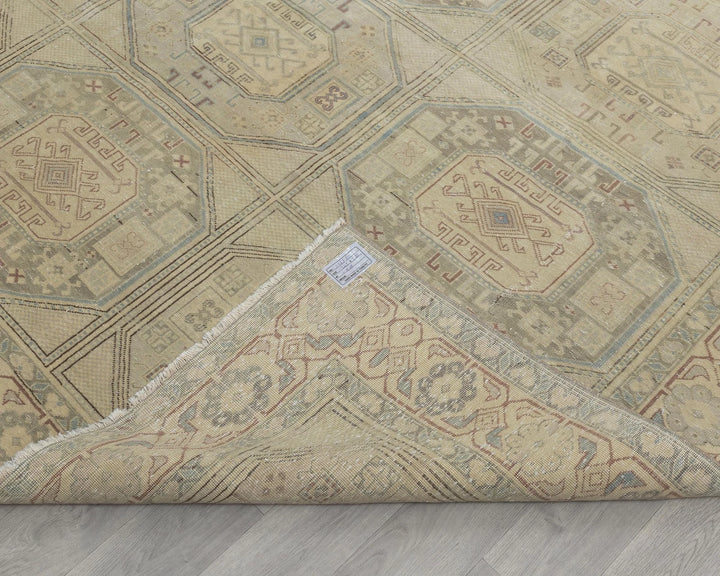 Blue Turkish Oushak Rug 8' x 12' Hand-Knotted field