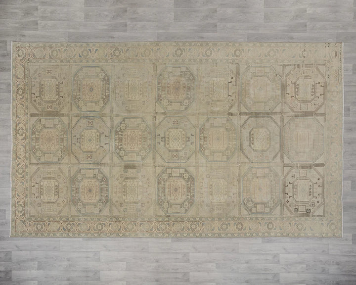 Blue Turkish Oushak Rug 8' x 12' Hand-Knotted reverse