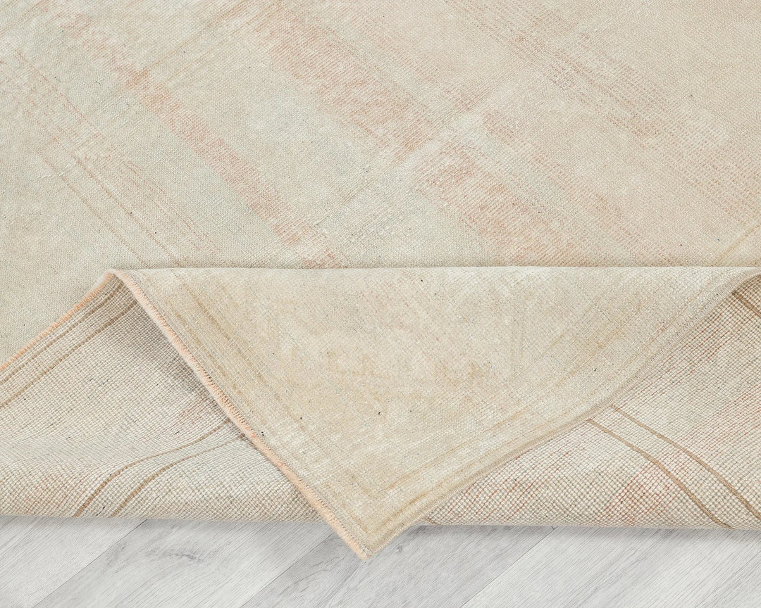 Beige Turkish Oushak Rug 7' 9" x 5' Hand-Knotted | No. VR82764