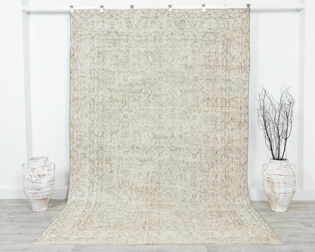 Multicolor Turkish Oushak Rug 6' 5" x 10' Hand-Knotted