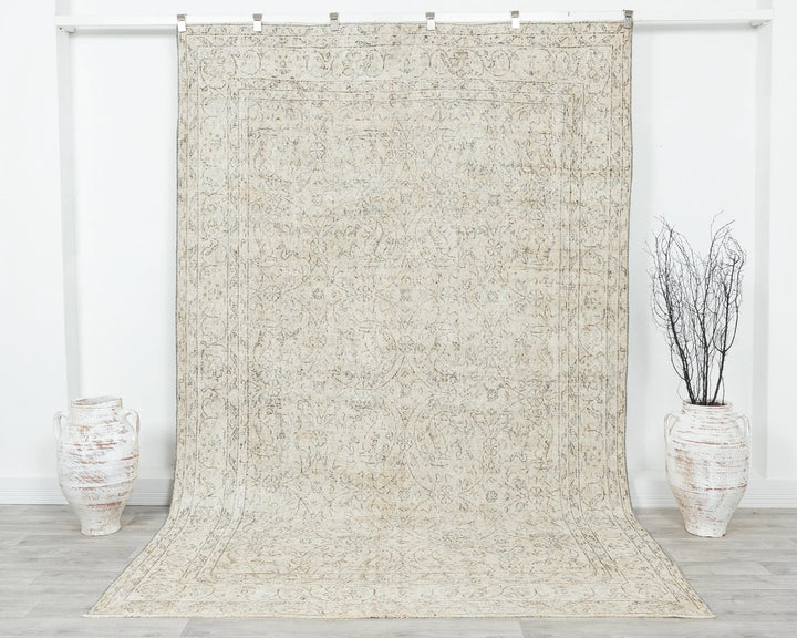 Multicolor Turkish Oushak Rug 6' 5" x 10' Hand-Knotted
