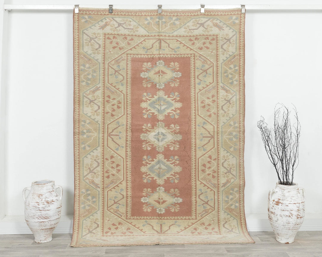 Multicolor Turkish Oushak Rug 5' 3" x 7' 7" Hand-Knotted | No. VR82788