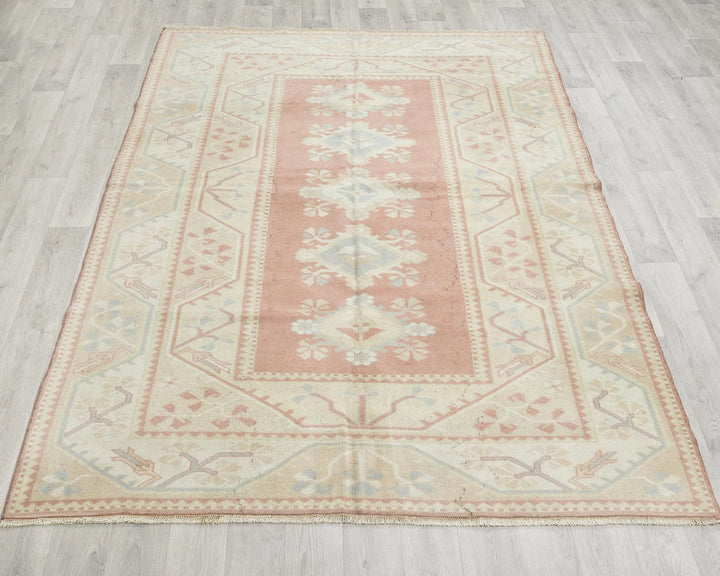 Multicolor Turkish Oushak Rug 5' 3" x 7' 7" Hand-Knotted | No. VR82788
