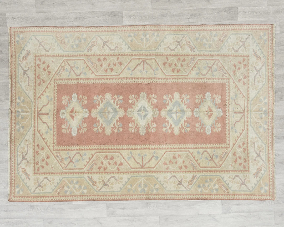 Multicolor Turkish Oushak Rug 5' 3" x 7' 7" Hand-Knotted | No. VR82788