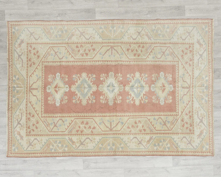 Multicolor Turkish Oushak Rug 5' 3" x 7' 7" Hand-Knotted | No. VR82788