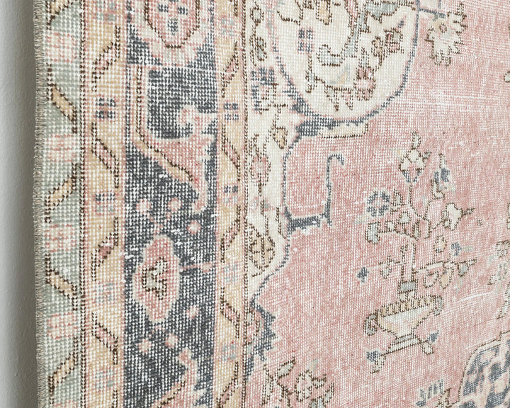 Pink Turkish Oushak Rug 6'10" x 10'2" Hand-Knotted | No. VR82842
