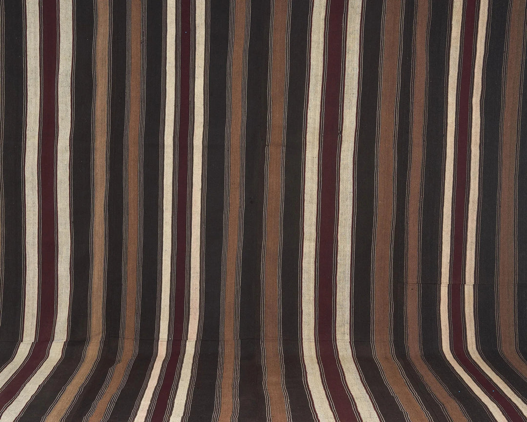 Brown Turkish Kilim Rug 9' 2" x 12' 10" Flat-Weave | No. VR82848