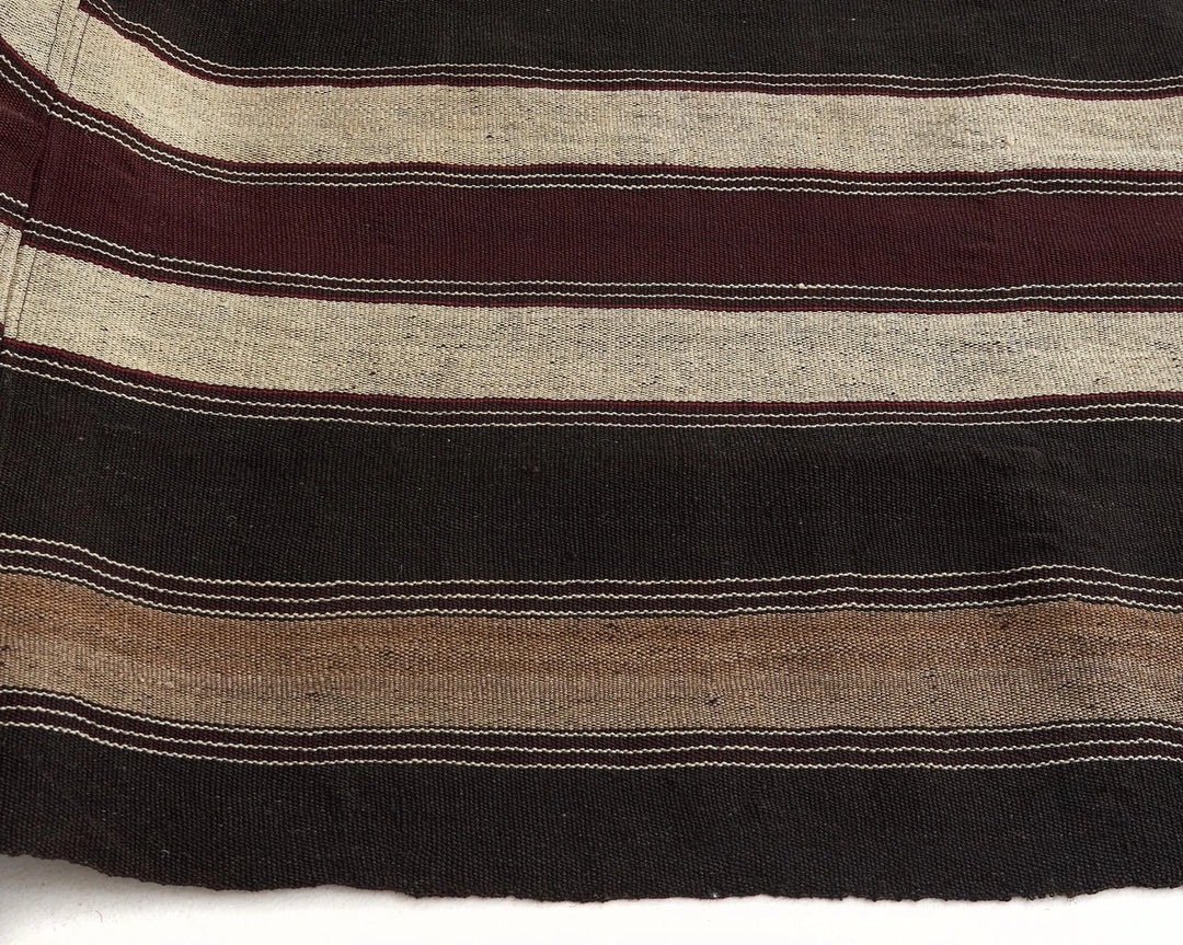 Brown Turkish Kilim Rug 9' 2" x 12' 10" Flat-Weave | No. VR82848