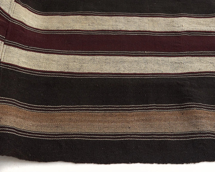 Brown Turkish Kilim Rug 9' 2" x 12' 10" Flat-Weave | No. VR82848