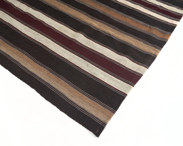 Brown Turkish Kilim Rug 9' 2" x 12' 10" Flat-Weave | No. VR82848