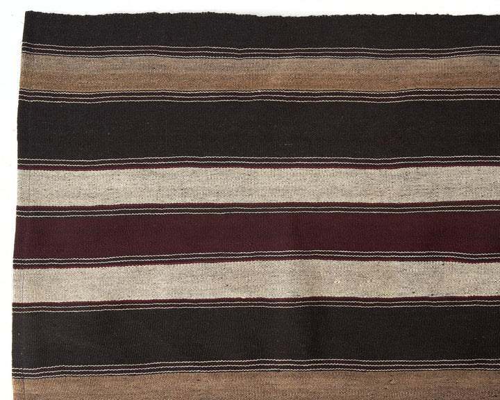 Brown Turkish Kilim Rug 9' 2" x 12' 10" Flat-Weave | No. VR82848