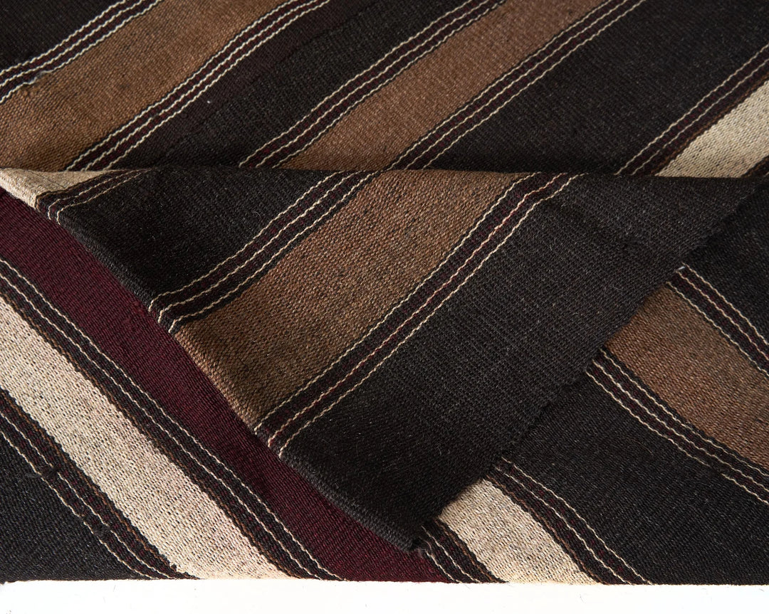 Brown Turkish Kilim Rug 9' 2" x 12' 10" Flat-Weave | No. VR82848