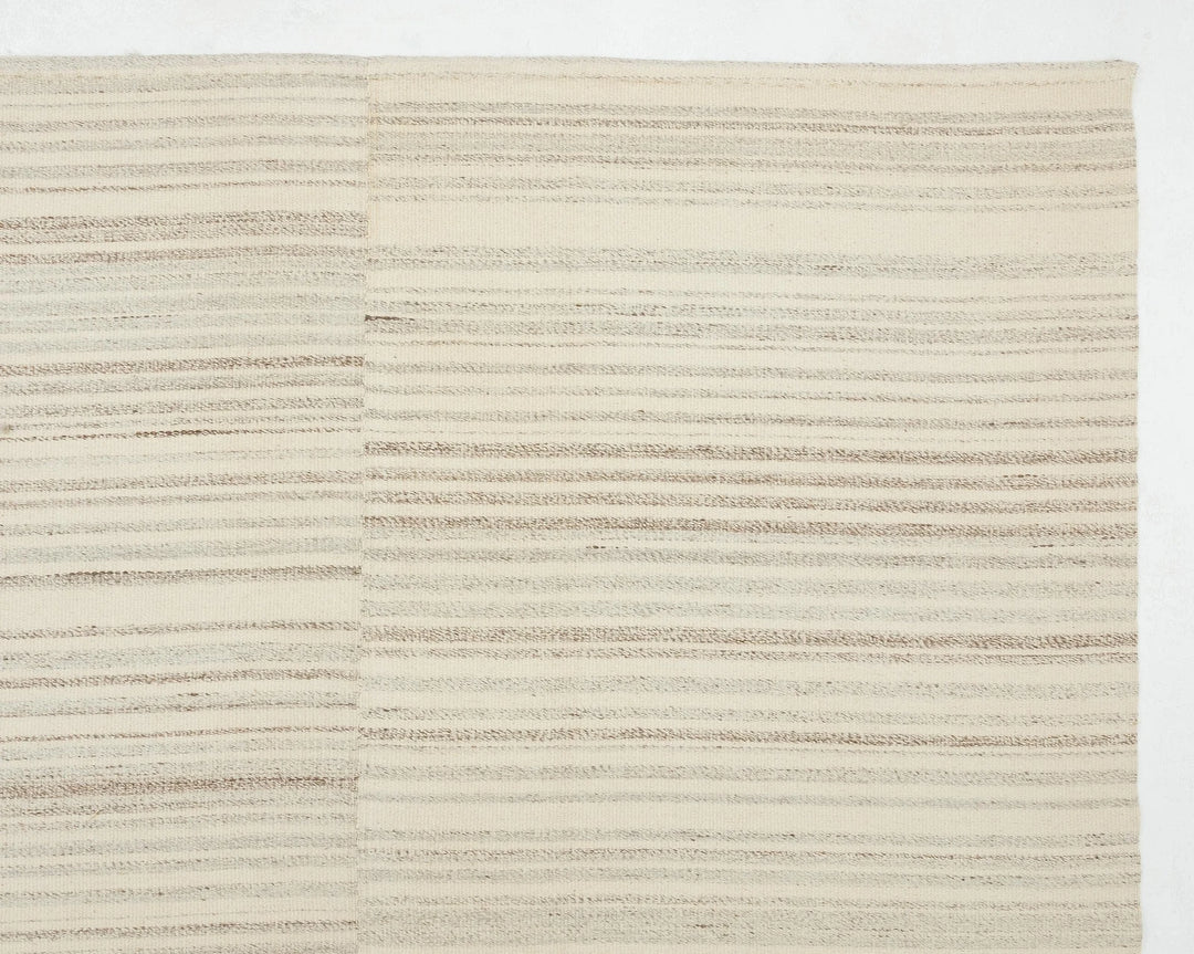 Beige Turkish Kilim Rug 9' 6" x 12' 10" Flat-Weave | No. VR82913