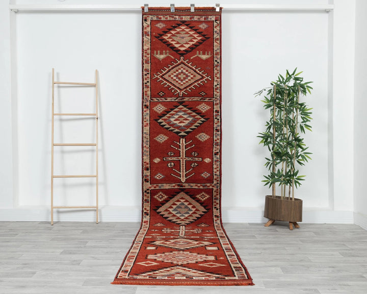 Multicolor Turkish Oushak Rug 11' 10" x 2' 7" Hand-Knotted | No. VR82923