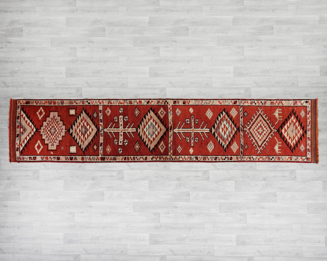 Multicolor Turkish Oushak Rug 11' 10" x 2' 7" Hand-Knotted | No. VR82923