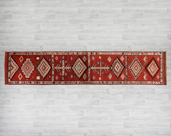 Multicolor Turkish Oushak Rug 11' 10" x 2' 7" Hand-Knotted | No. VR82923