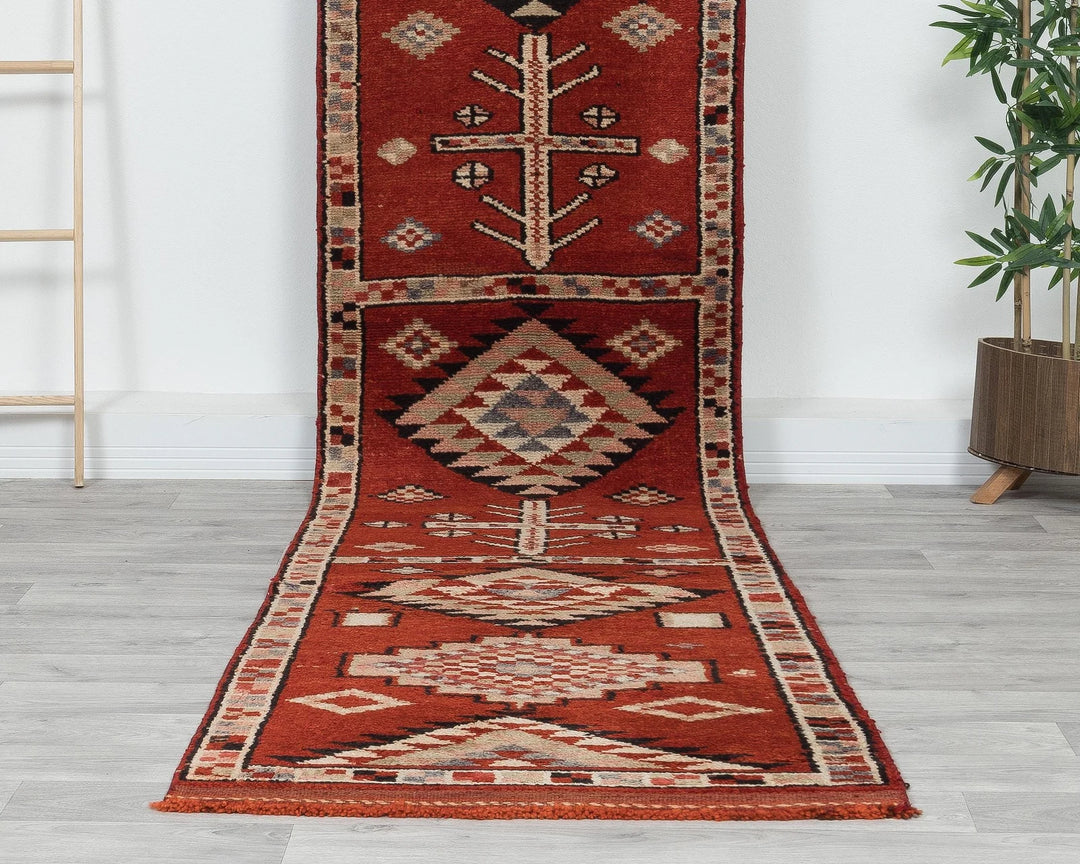 Multicolor Turkish Oushak Rug 11' 10" x 2' 7" Hand-Knotted | No. VR82923