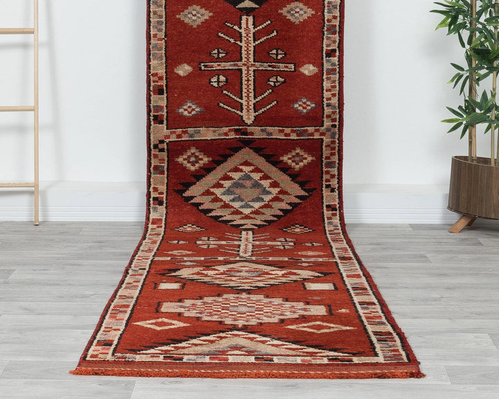 Multicolor Turkish Oushak Rug 11' 10" x 2' 7" Hand-Knotted | No. VR82923