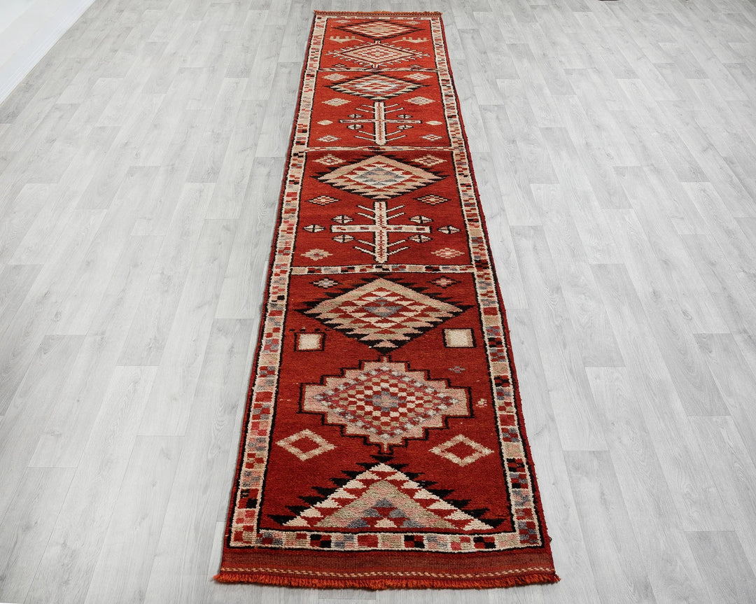 Multicolor Turkish Oushak Rug 11' 10" x 2' 7" Hand-Knotted | No. VR82923